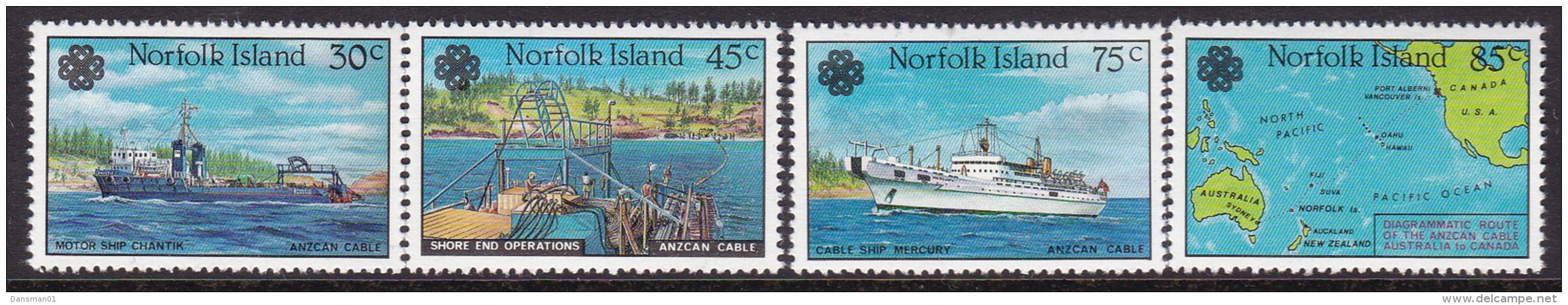 Norfolk Island 1983 Communications Year Sc 319-22 Mint Never Hinged - Isla Norfolk