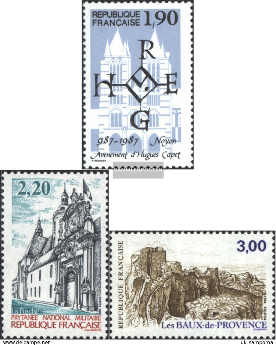 France 2614,2615,2616 (complete Issue) Unmounted Mint / Never Hinged 1987 Capet, Military School, Tourism - Nuevos