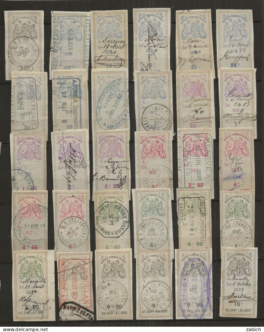 FISCAUX  EFFET DE COMMERCE TYPE OUDIDE SERIE COMPLETE 1879  24 Timbres De N°241 à 269+ N°240 - Other & Unclassified