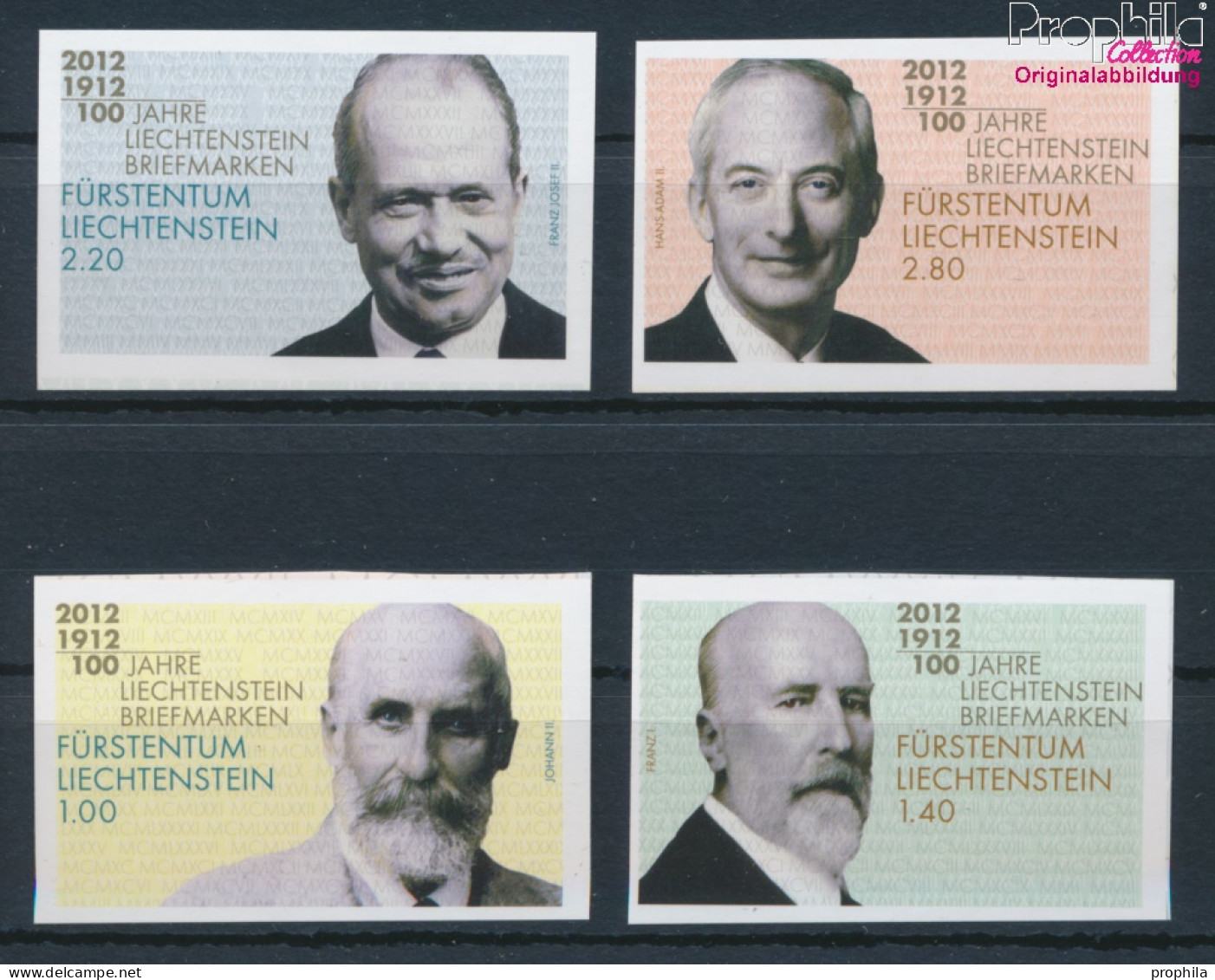 Liechtenstein 1618B-1621B (kompl.Ausg.) Postfrisch 2012 Fürsten (10377484 - Unused Stamps