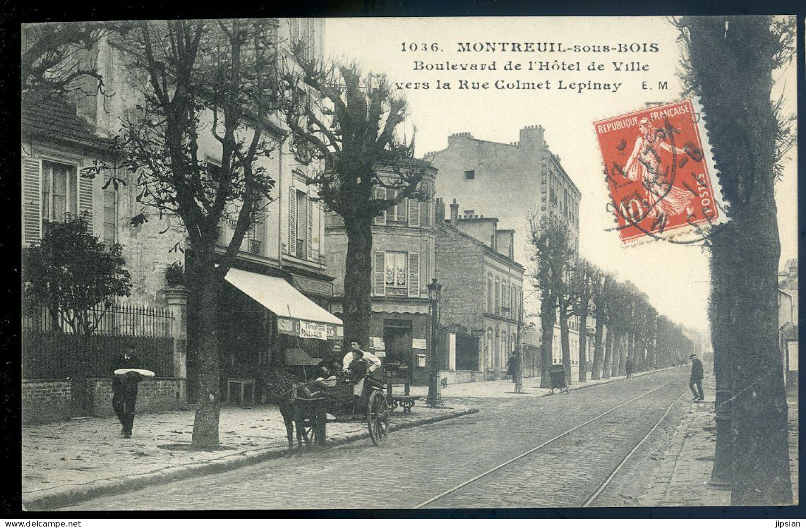 Cpa Du 93  Montreuil Sous Bois - Boulevard Hôtel De Ville Vers La Rue Colmet Lepinay  STEP160 - Montreuil
