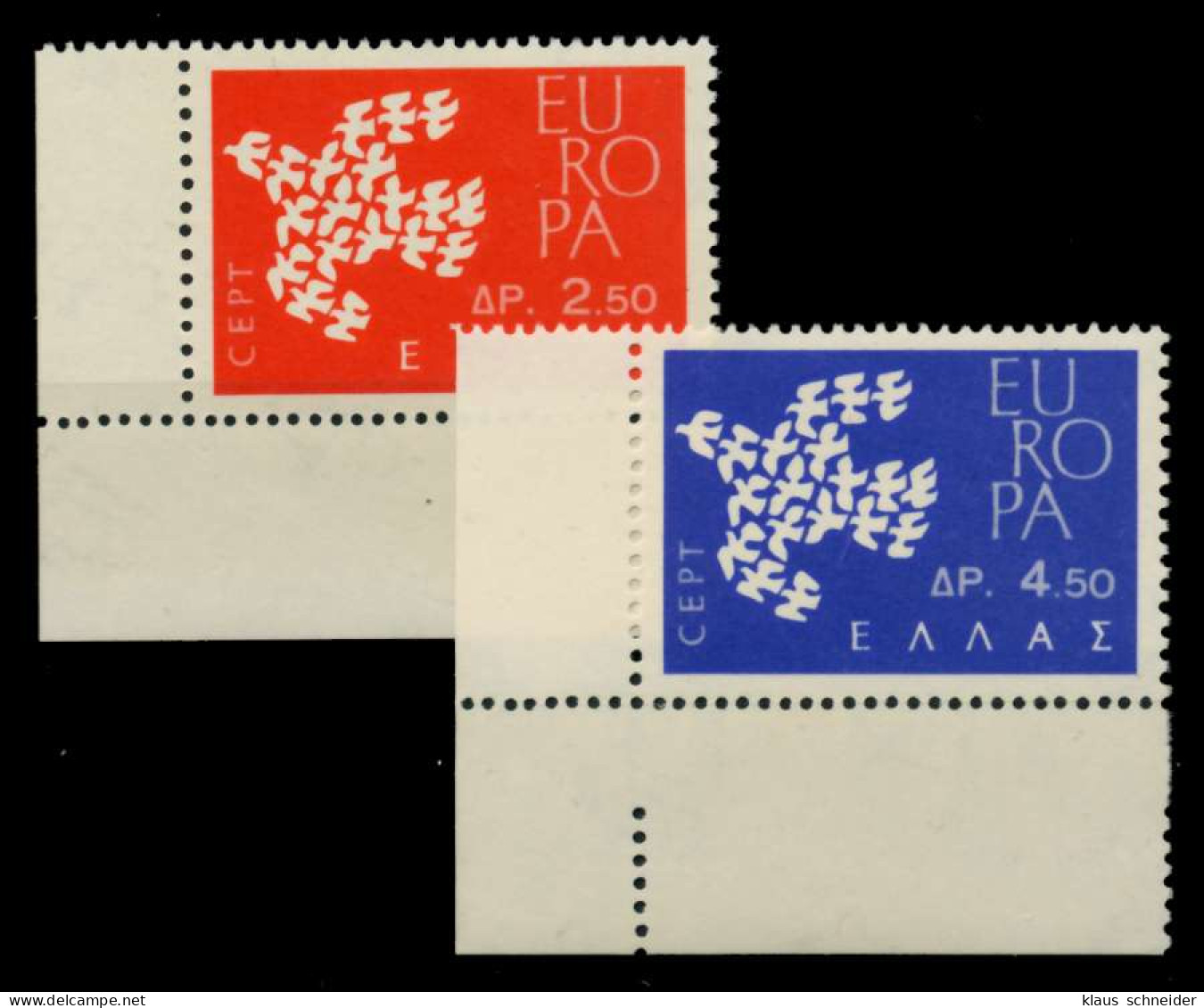 GRIECHENLAND 1961 Nr 775-776 Postfrisch ECKE-ULI X92E212 - Ungebraucht
