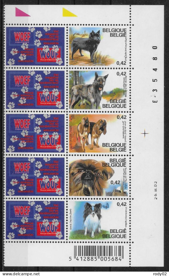 BELGIQUE - CHIENS - N° 3059 A 3063 - NEUF** MNH - Dogs