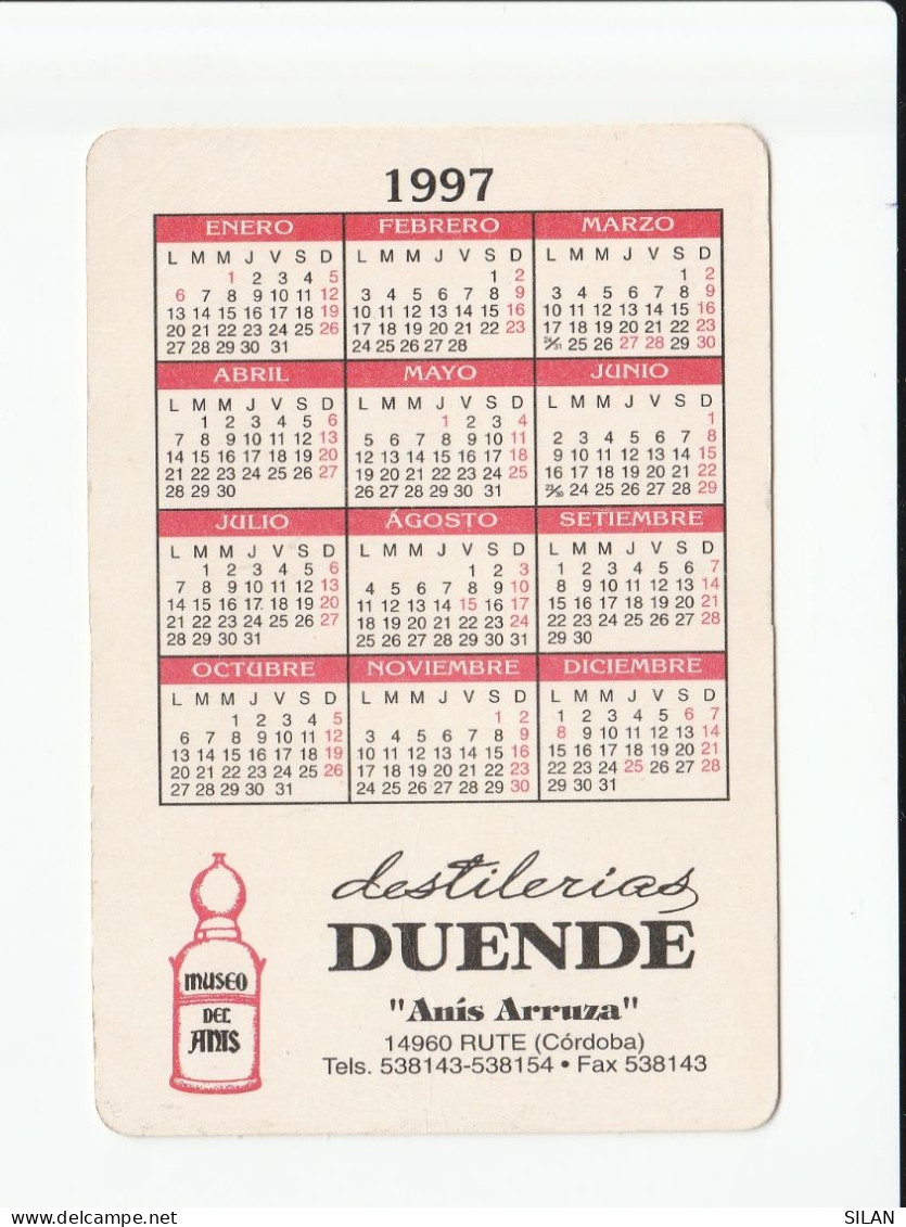 CALENDARIO 1997 NUESTRA SEÑORA DEL CARMEN PATRONA DE RUTE DESTILERIAS DUENDE - Religión & Esoterismo