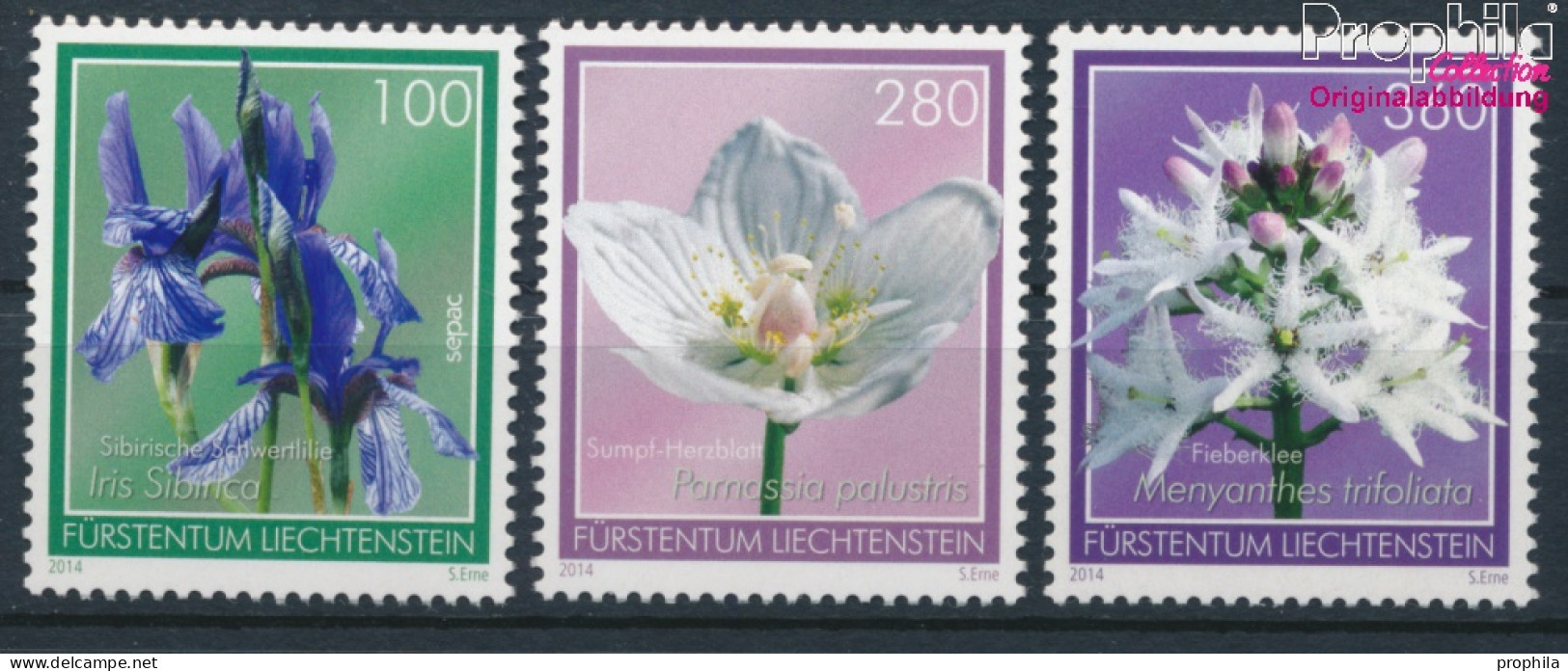 Liechtenstein 1718-1720 (kompl.Ausg.) Postfrisch 2014 Blumen (10377524 - Nuovi