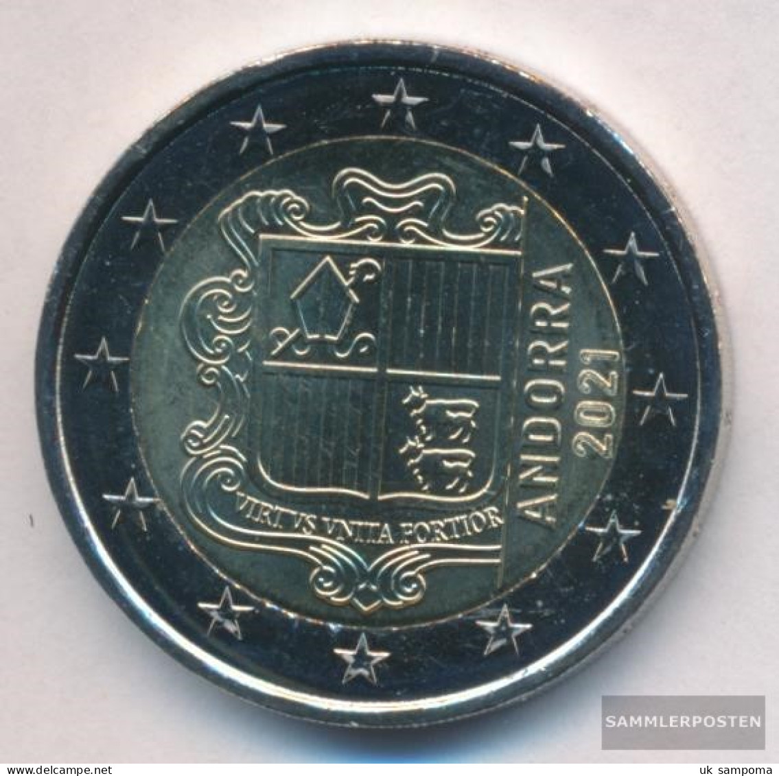 Andorra And 9 2021 Stgl./unzirkuliert 2021 2 Euro Kursmünze - Andorre