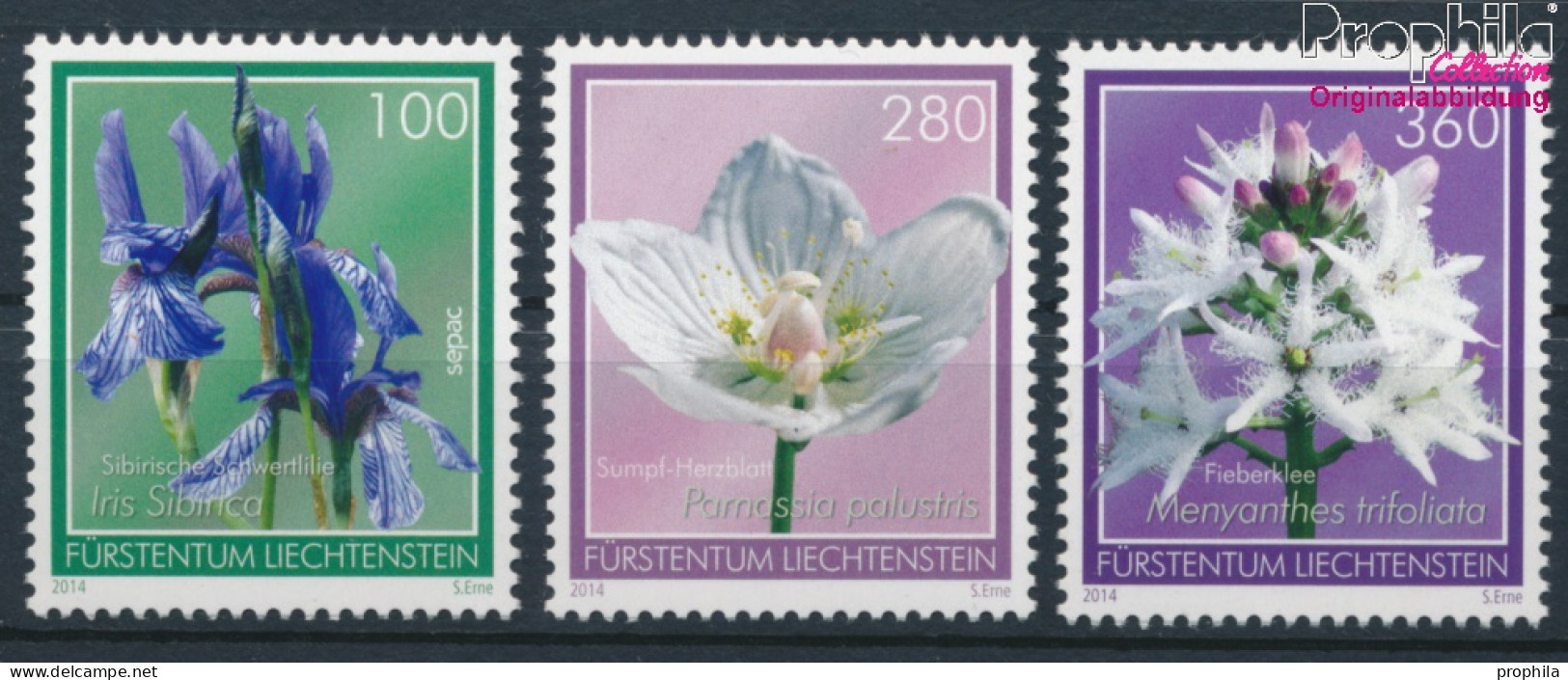 Liechtenstein 1718-1720 (kompl.Ausg.) Postfrisch 2014 Blumen (10377525 - Nuovi
