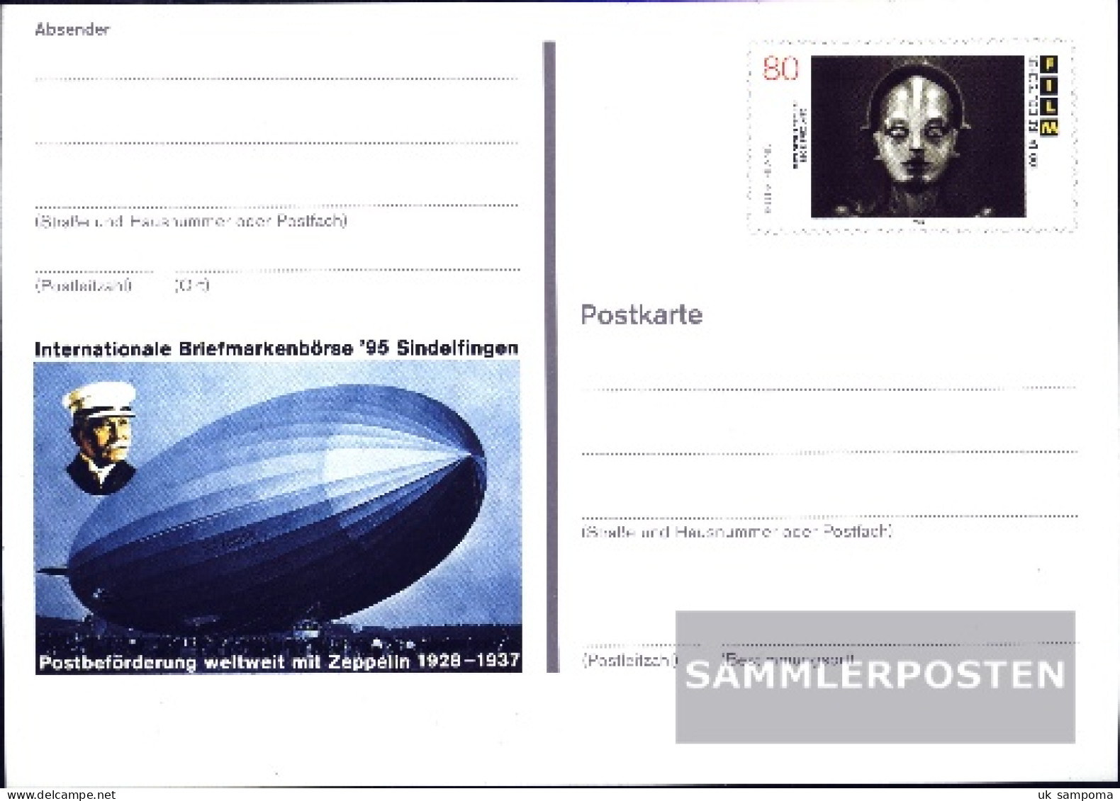 FRD (FR.Germany) PSo40 Official Special Postcards Gefälligkeitsgestempelt Used 1995 Zeppelin - Altri & Non Classificati