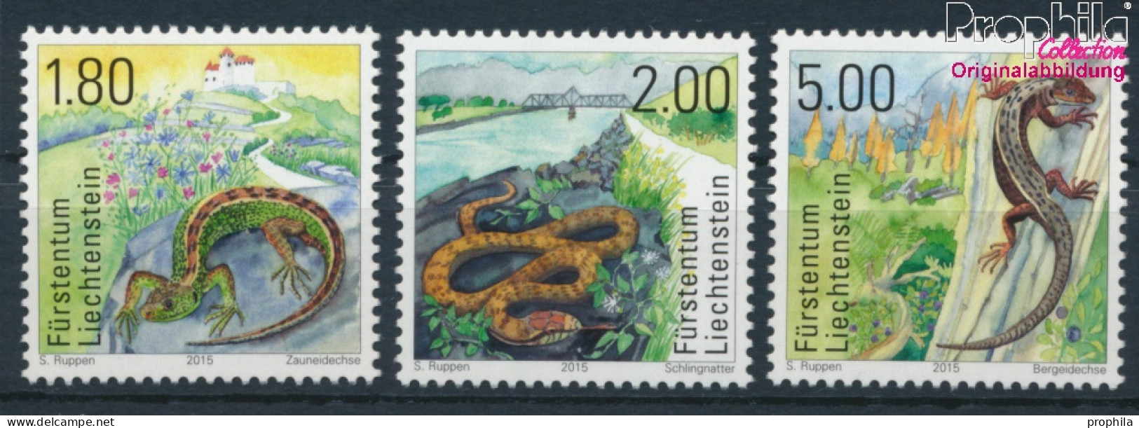 Liechtenstein 1758-1760 (kompl.Ausg.) Postfrisch 2015 Reptilien (10377535 - Neufs