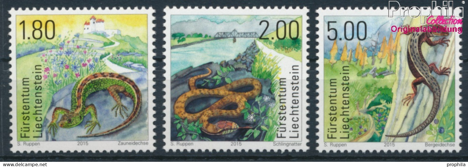 Liechtenstein 1758-1760 (kompl.Ausg.) Postfrisch 2015 Reptilien (10377536 - Neufs