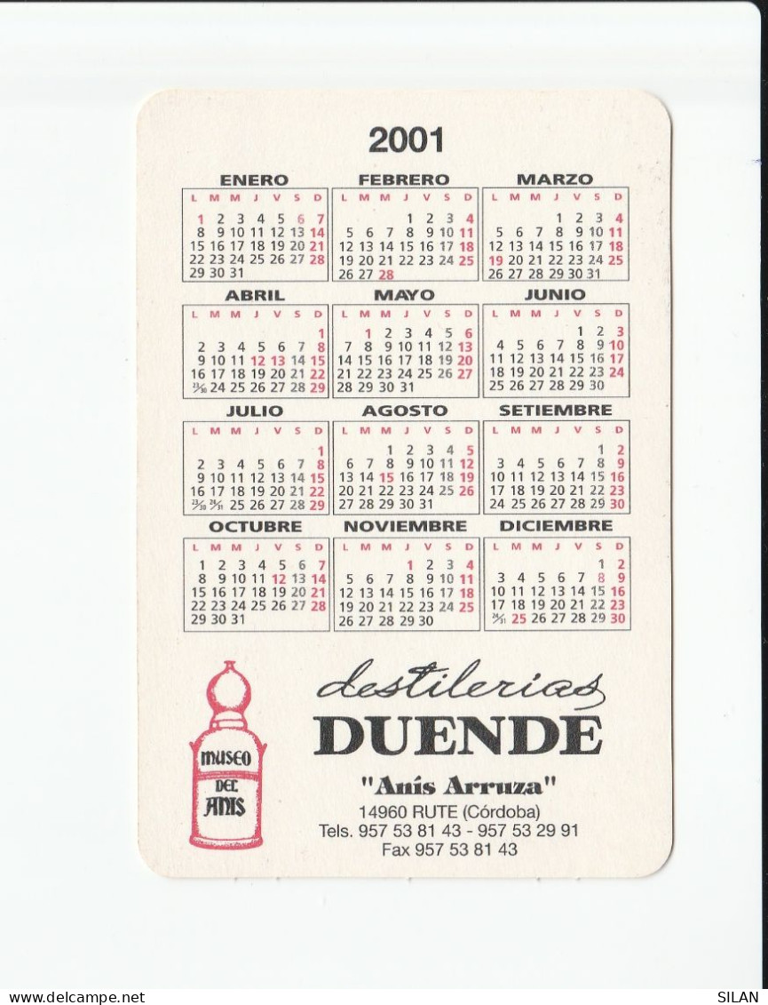 CALENDARIO 2001 NUESTRA SEÑORA DEL CARMEN PATRONA DE RUTE DESTILERIAS DUENDE - Religión & Esoterismo