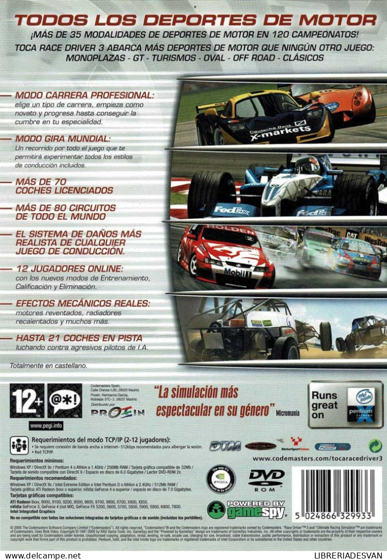Toca Race Driver 3. The Ultimate Racing Simulator. PC - Jeux PC