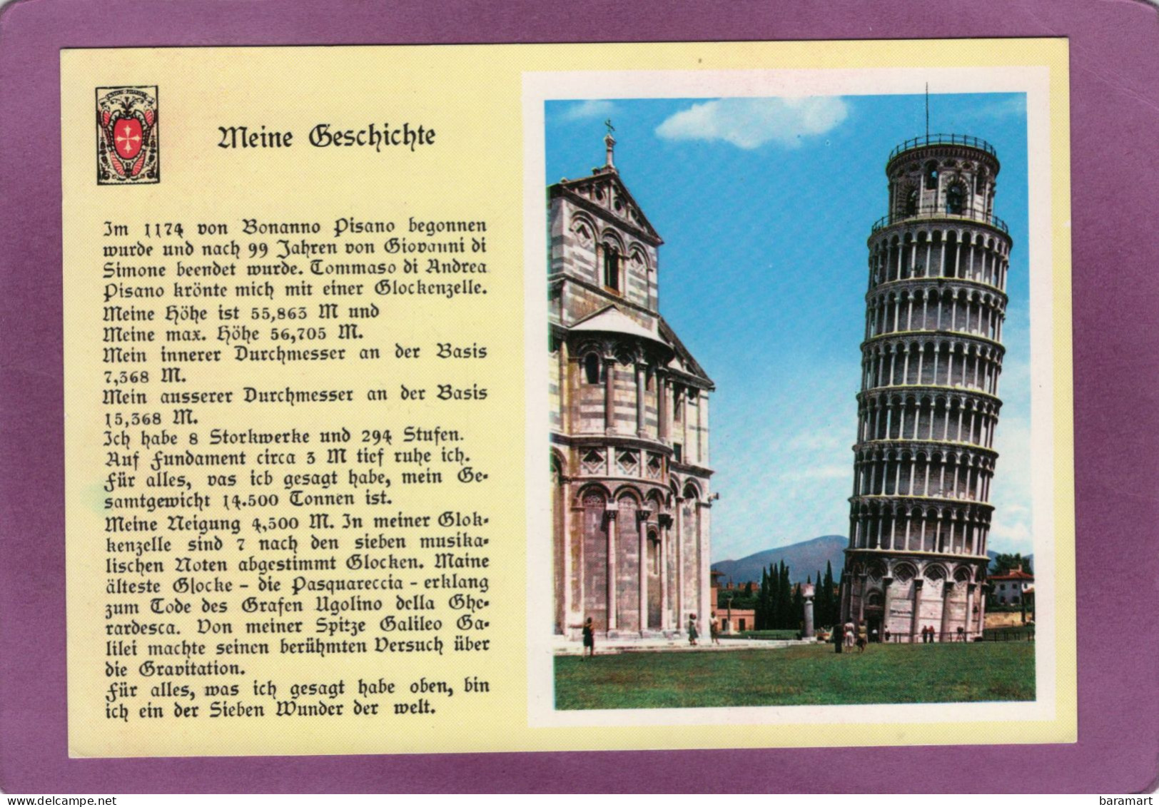 PISA  La Mia Storia In Tedesco  PISANO  Meine Geschichte In Deutsch - Pisa