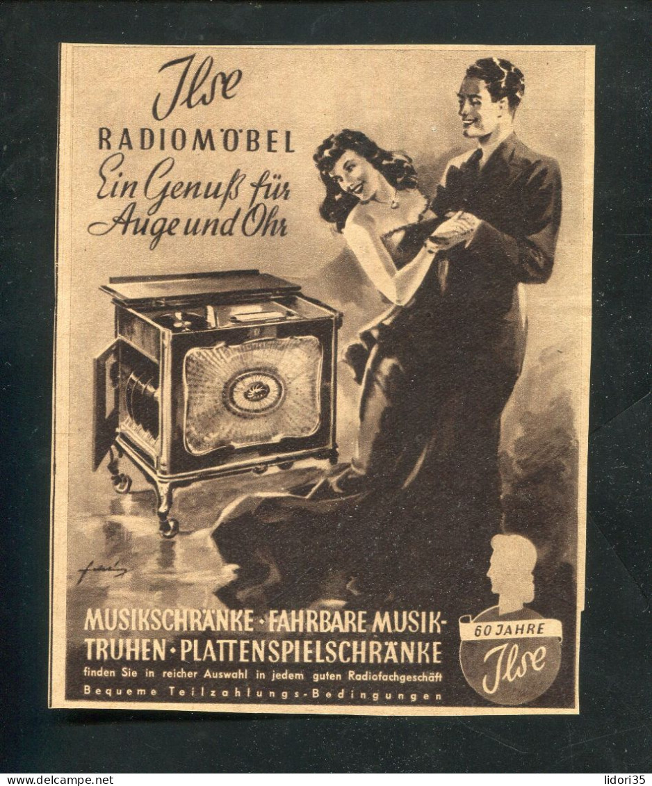 "ILSE-MUSIKSCHRAENKE" 1951, Original-Printwerbung Ex Illustrierte Stern, 12x15 Cm (A1131) - Advertising