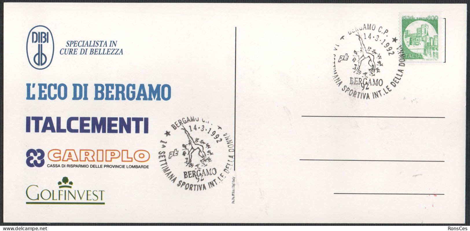 ITALIA BERGAMO 1992  1^ SETTIMANA SPORTIVA INTERNAZIONALE DONNA  GINNASTICA / VOLLEYBALL / BASKET / TENNIS / SCHERMA - A - Sonstige & Ohne Zuordnung