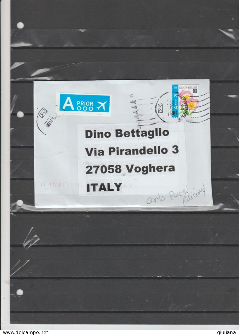 Belgio 2024 - Busta Priority Per L'Italia Affrancata Con  1 Stamp - Storia Postale