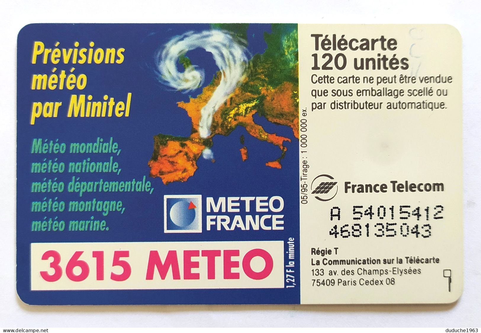 Télécarte France - METEO FRANCE - Non Classificati