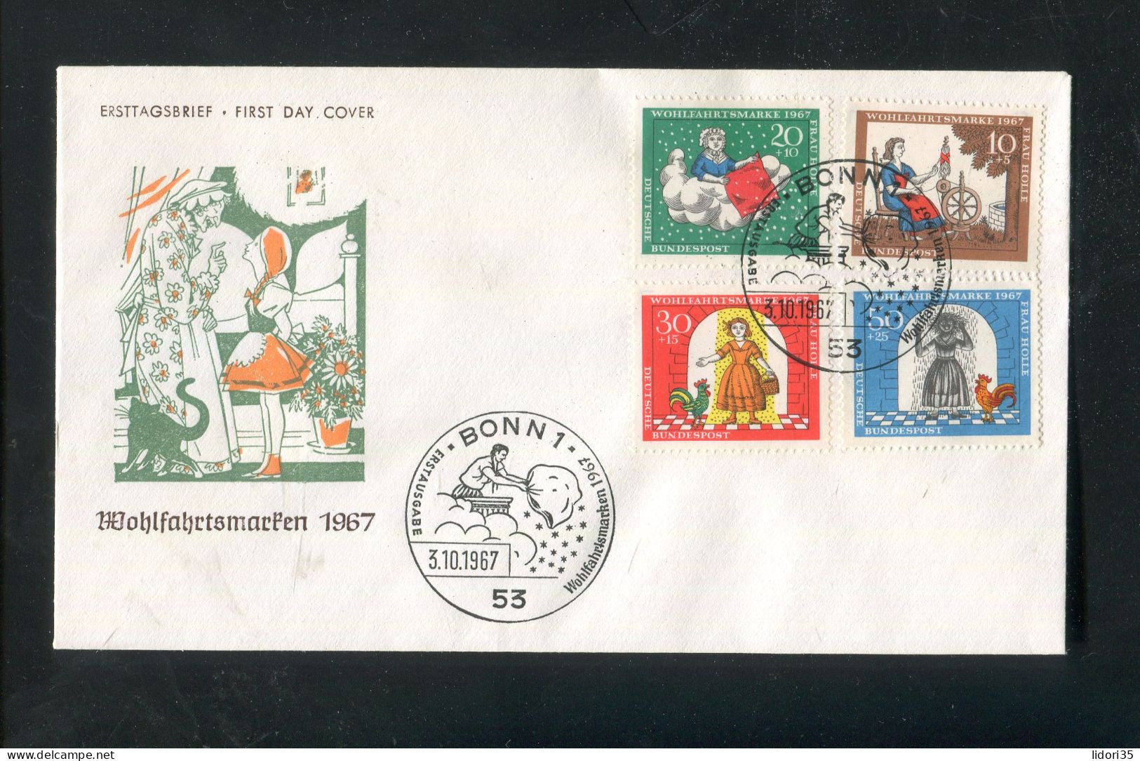 "BUNDESREPUBLIK DEUTSCHLAND" 1967, Mi. 538-541 "Frau Holle" FDC (L1132) - 1961-1970