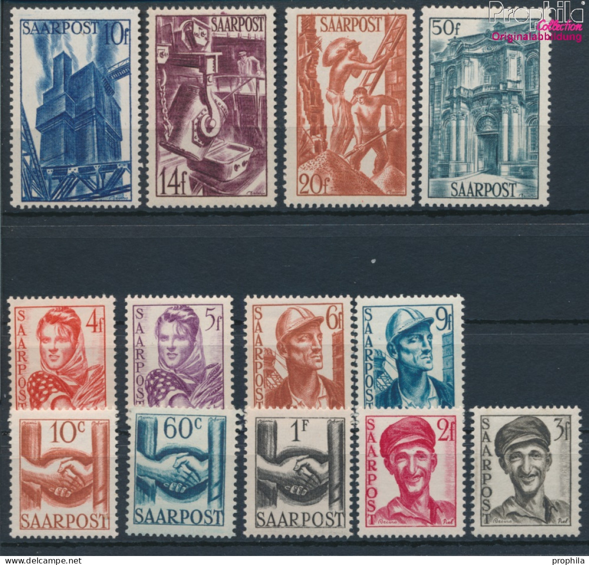 Saarland 239-251 (kompl.Ausg.) Postfrisch 1951 Wiederaufbau (10377633 - Nuevos