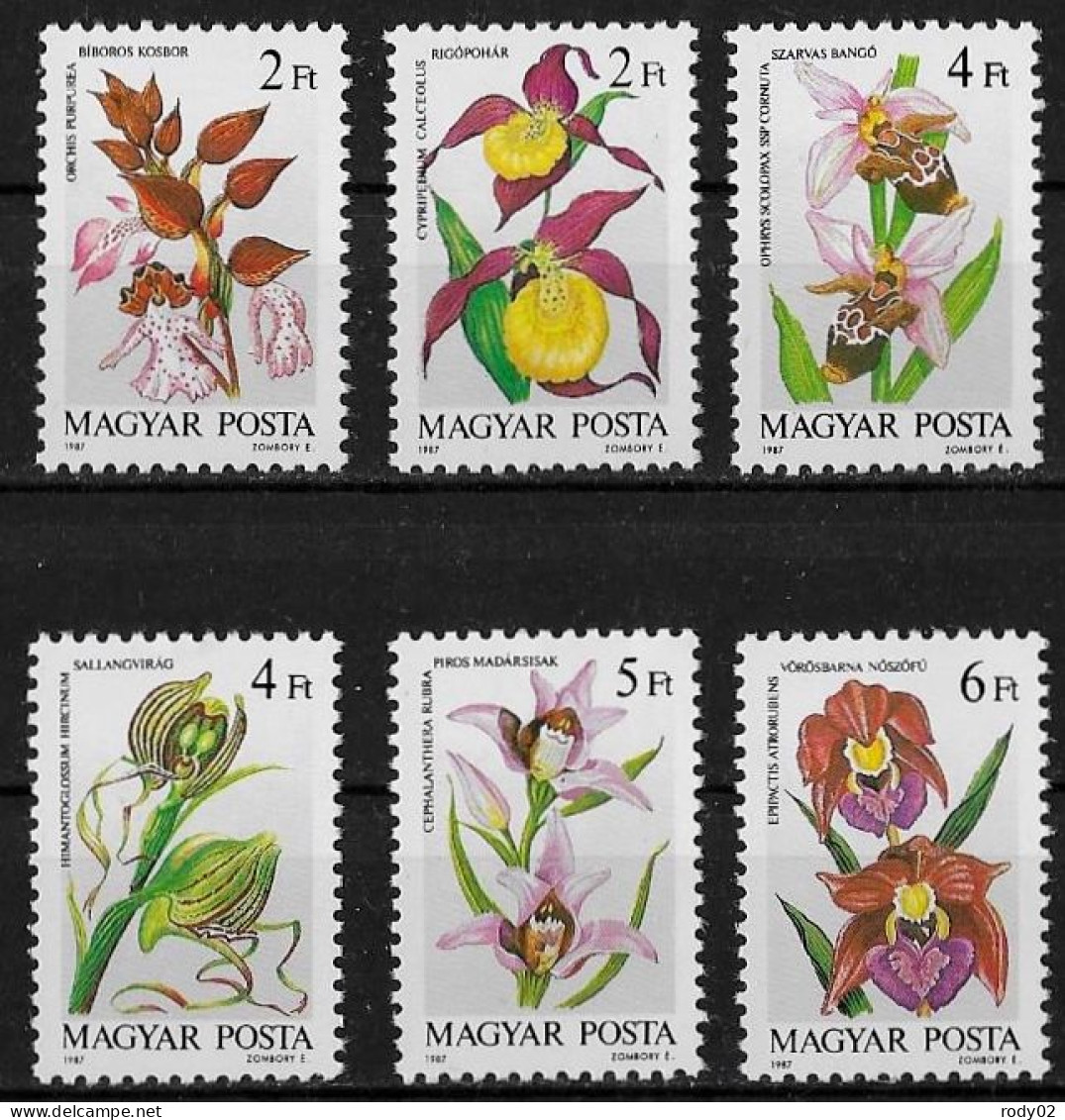 HONGRIE - FLEURS - ORCHIDEES - N° 3129 A 3134 - NEUF** MNH - Orchideeën