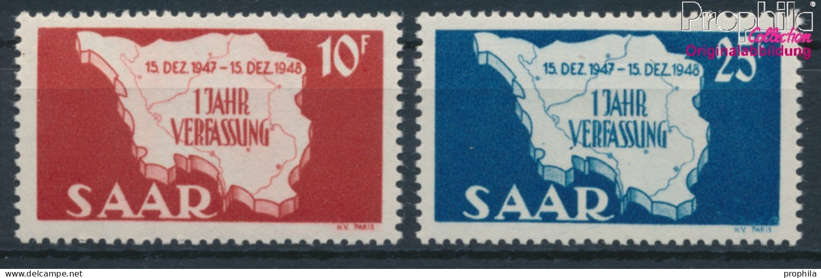 Saarland 260-261 (kompl.Ausg.) Postfrisch 1948 Verfassung (10377630 - Ongebruikt