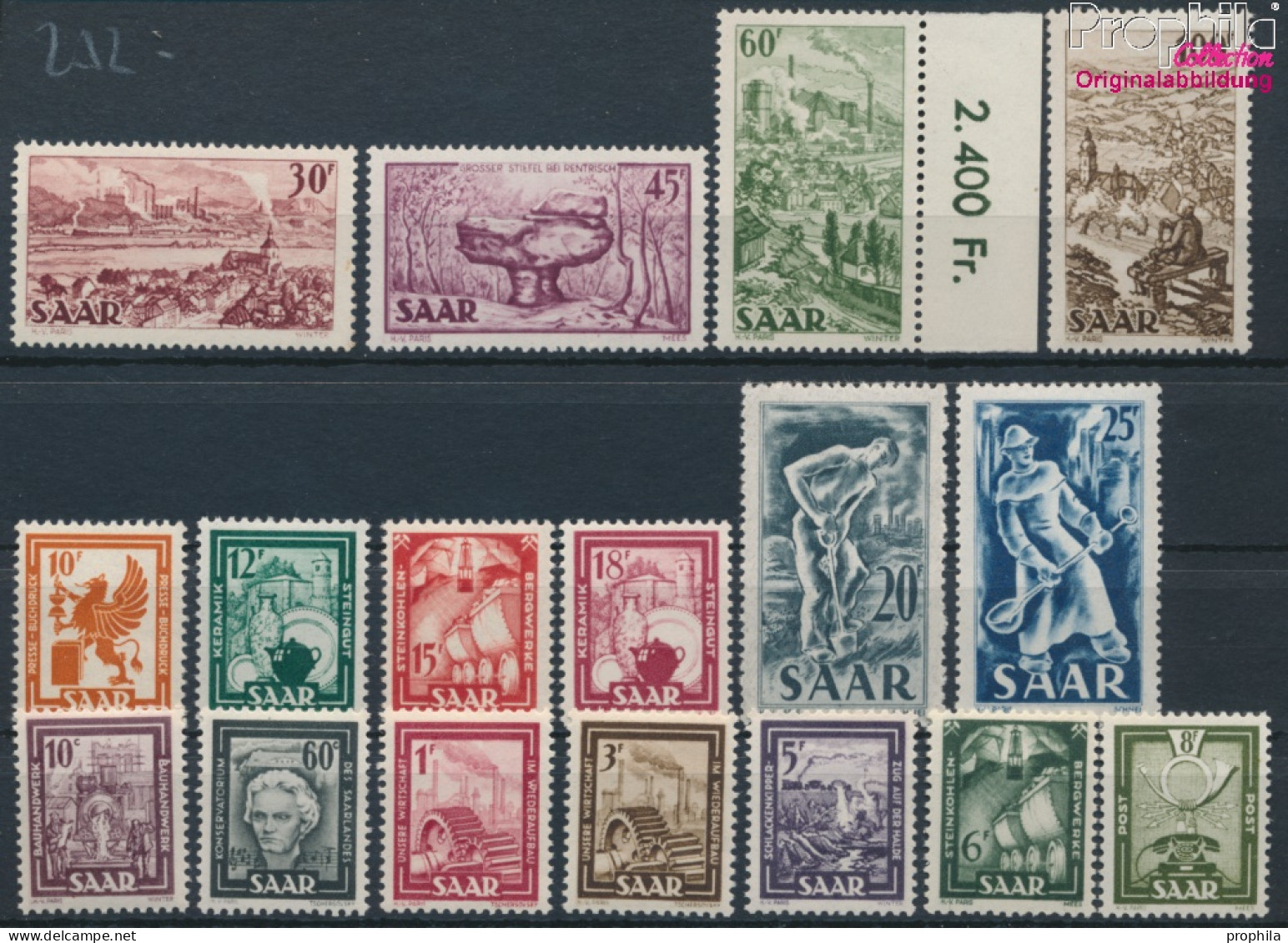 Saarland 272-288 (kompl.Ausg.) Postfrisch 1949 Saaransichten (10377627 - Unused Stamps