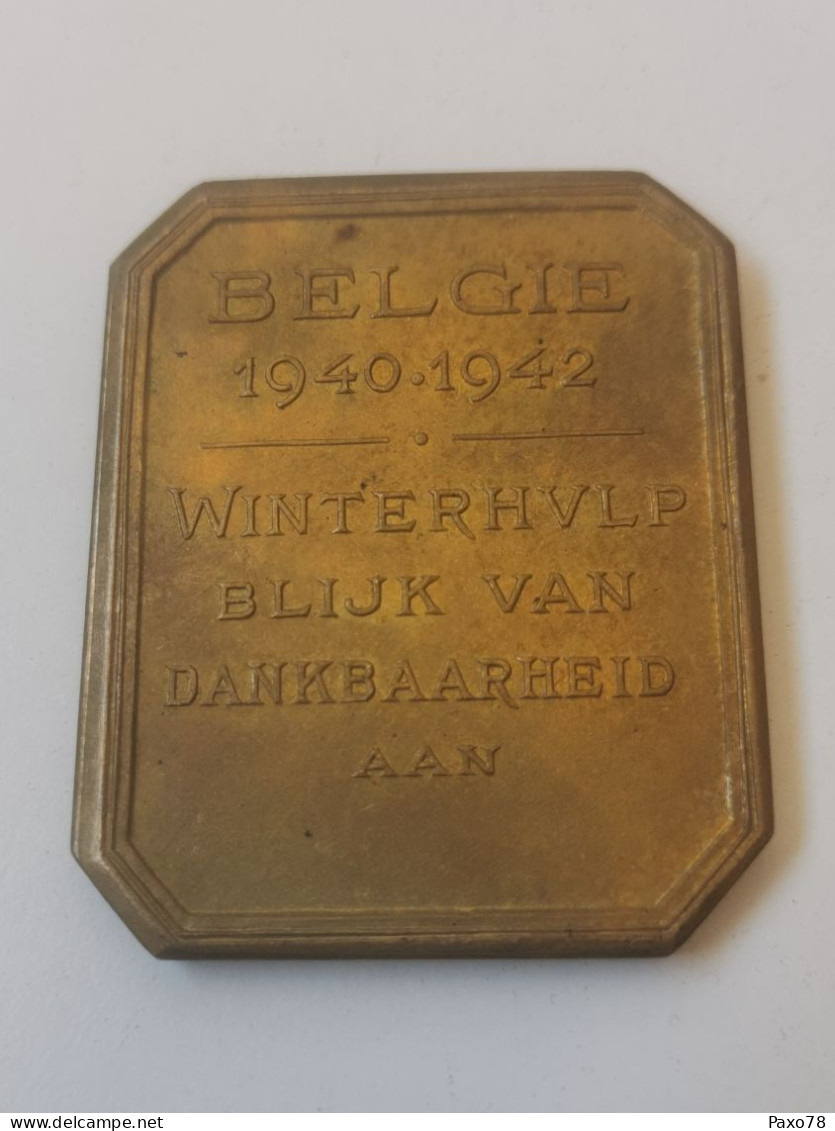Médaille Belgique, Belgie 1940-42 - Altri & Non Classificati