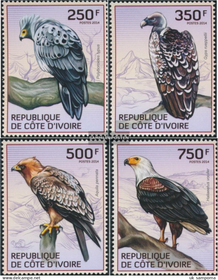 The Ivory Coast 1554-1557 (complete Issue) Unmounted Mint / Never Hinged 2014 Birds Of Prey - Costa De Marfil (1960-...)