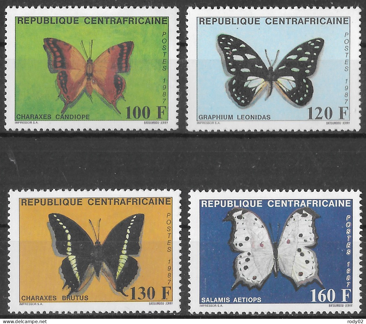 CENTRAFRIQUE - PAPILLONS - N° 773 A 776 - NEUF** MNH - Schmetterlinge