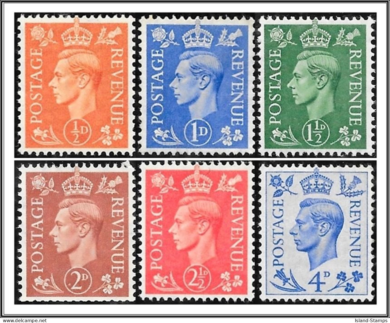 KGVI 1950 Colour Change Definitive Set, SG 503-508 Mounted Mint Hrd2d - Ongebruikt