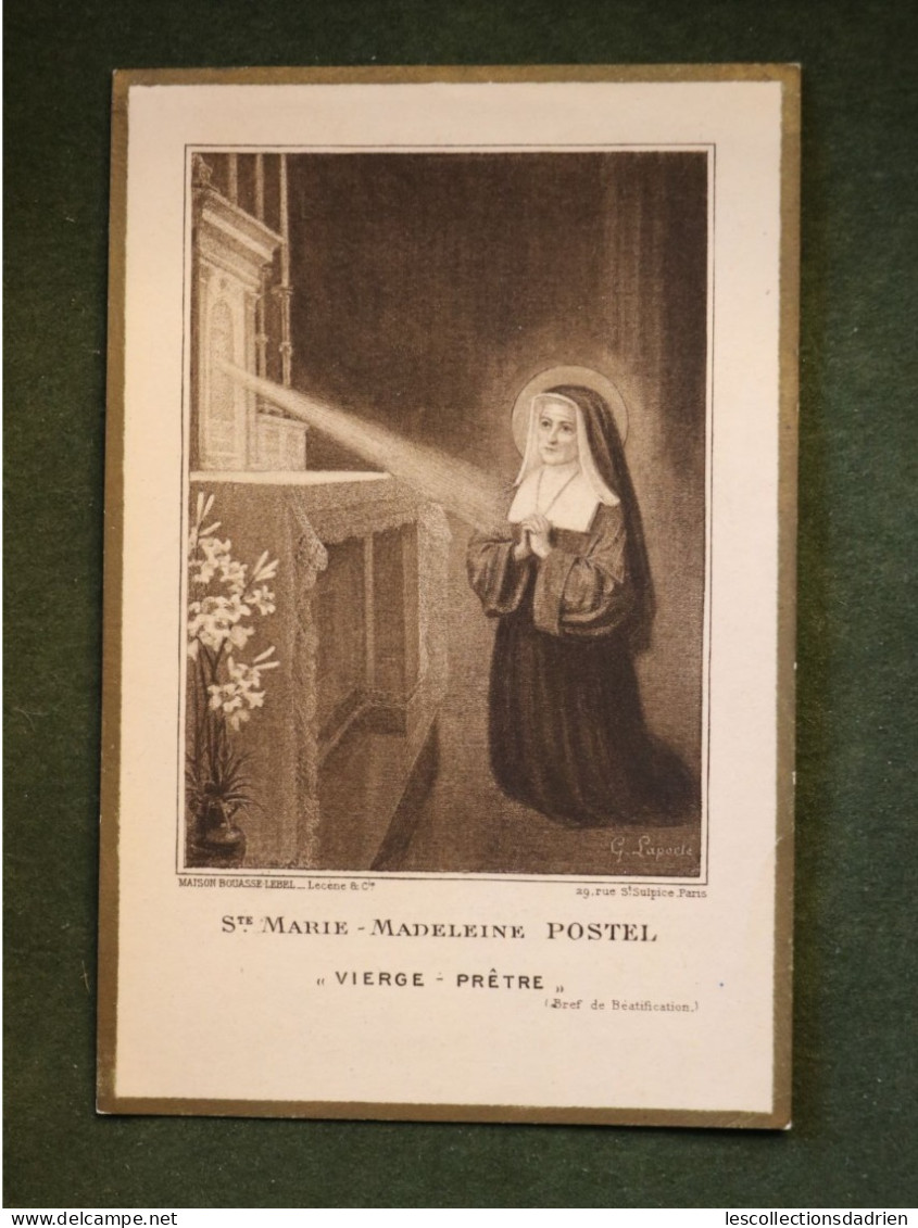 Image Religieuse Sainte Marie Madeleine Postel  Signée G. Laporte- Holy Card - Devotion Images