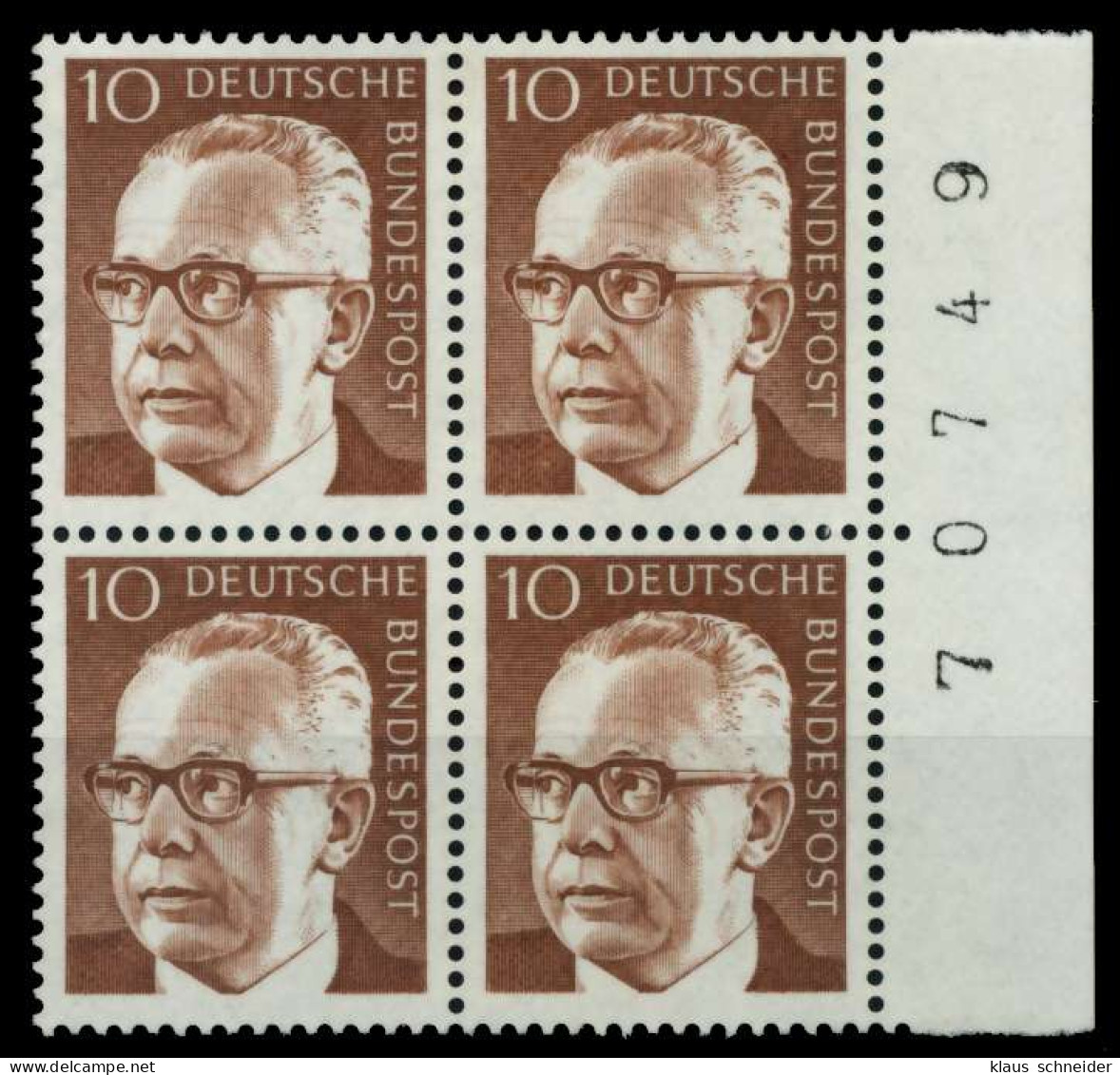 BRD DS HEINEM Nr 636 Postfrisch VIERERBLOCK X76A306 - Unused Stamps