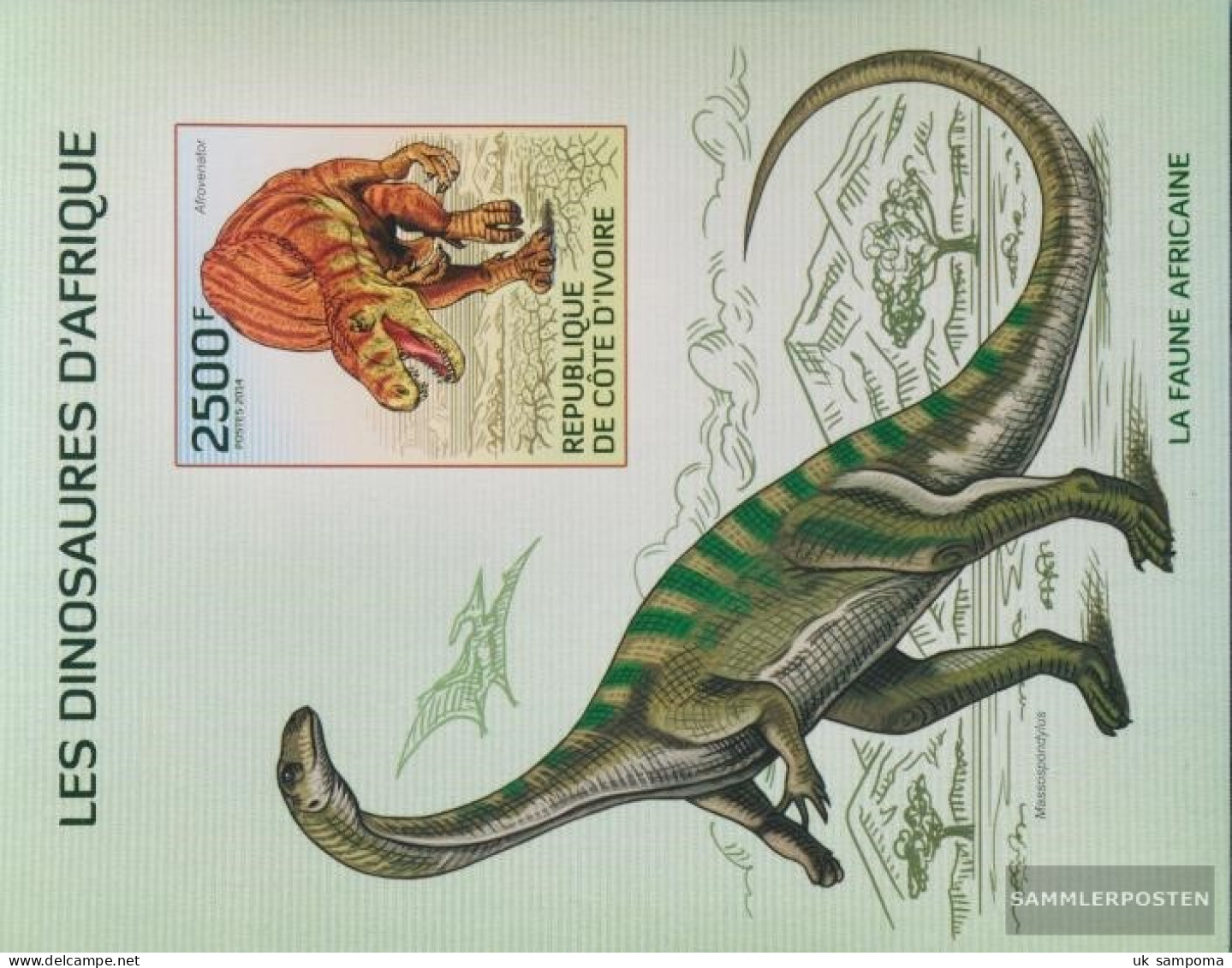 The Ivory Coast Block192B (complete Issue) Unmounted Mint / Never Hinged 2014 Prehistoric Reptillien - Ivory Coast (1960-...)