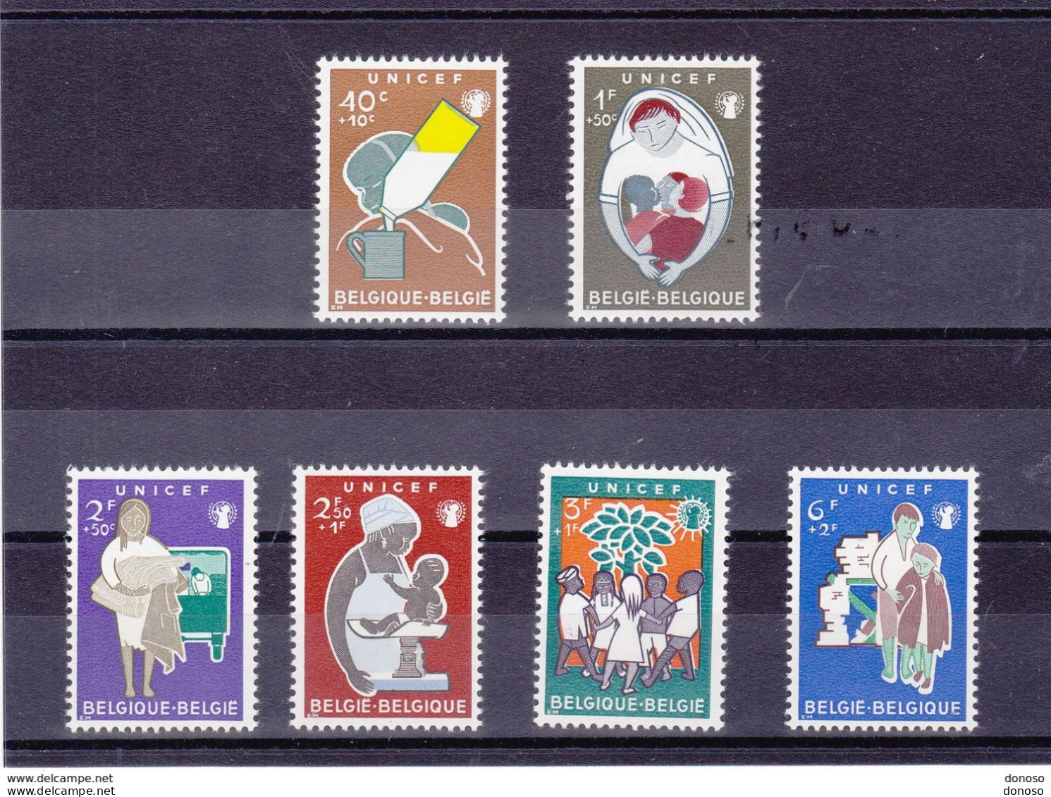 BELGIQUE 1960 UNICEF à 10% Yvert 1153-1158, Michel 1212-1217 NEUF** MNH Cote Yv 14,30 Euros - Unused Stamps
