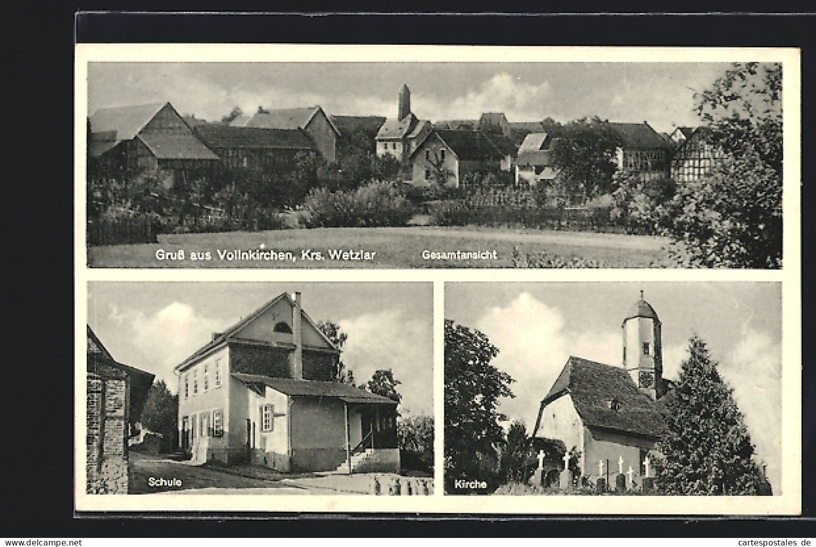 AK Vollnkirchen /Wetzlar, Gesamtansicht, Schule, Kirche  - Wetzlar