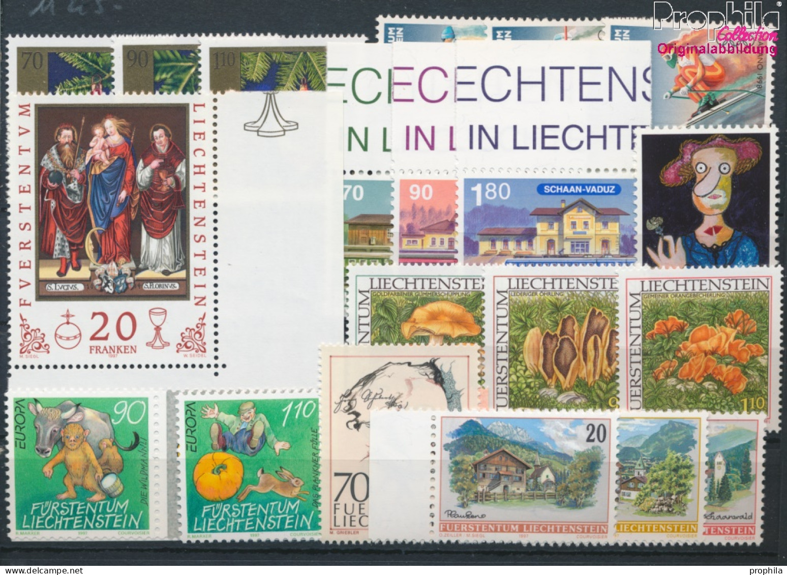 Liechtenstein Postfrisch Sagen U. Legenden 1997 Schubert, Pilze, Eisenbahn, Kunst U  (10377416 - Nuovi