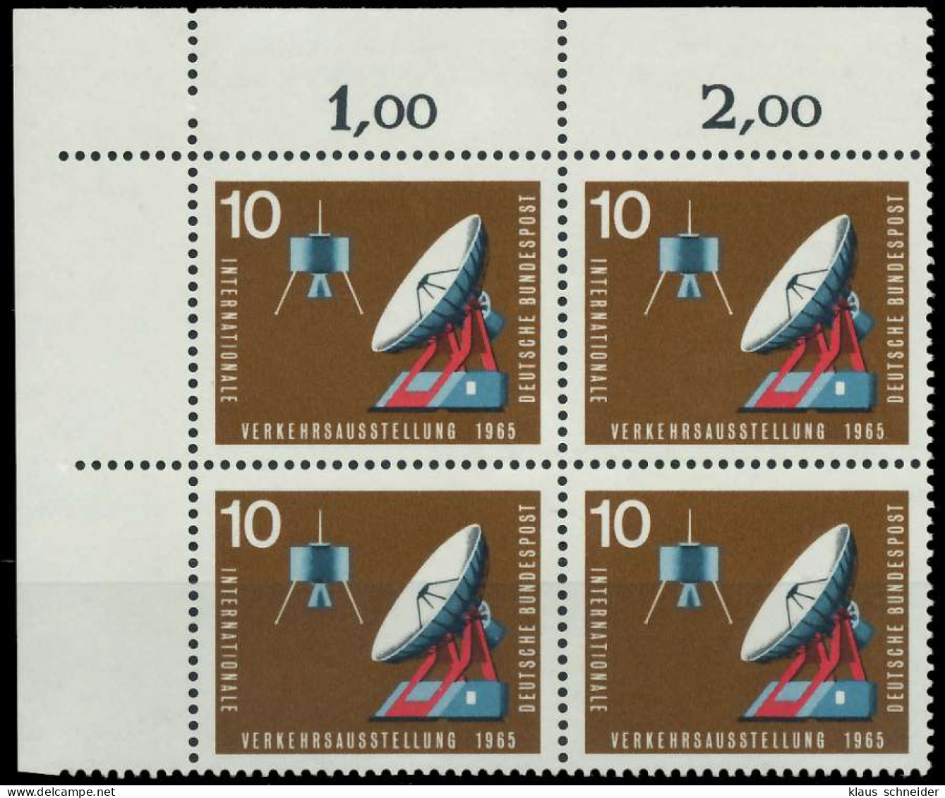 BRD 1965 Nr 469 Postfrisch VIERERBLOCK ECKE-OLI X7EF302 - Unused Stamps