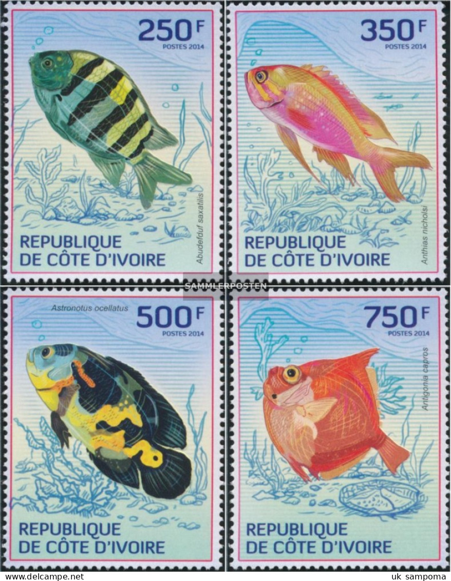 The Ivory Coast 1509-1512 (complete Issue) Unmounted Mint / Never Hinged 2014 Fish - Ivory Coast (1960-...)
