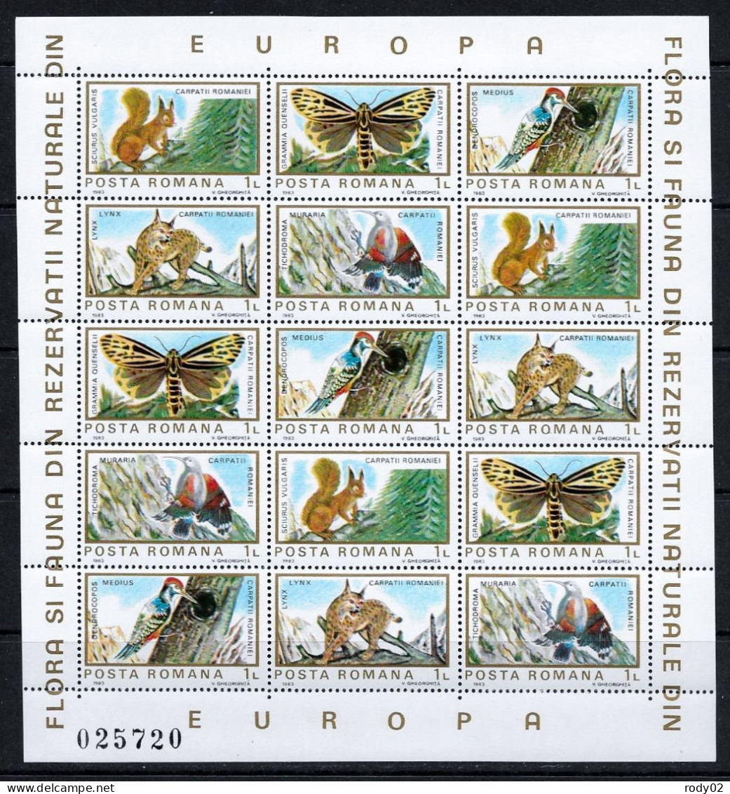 ROUMANIE - FAUNE - EUROPA - FEUILLET N° 3465 A 3469 - NEUF** MNH - Ongebruikt