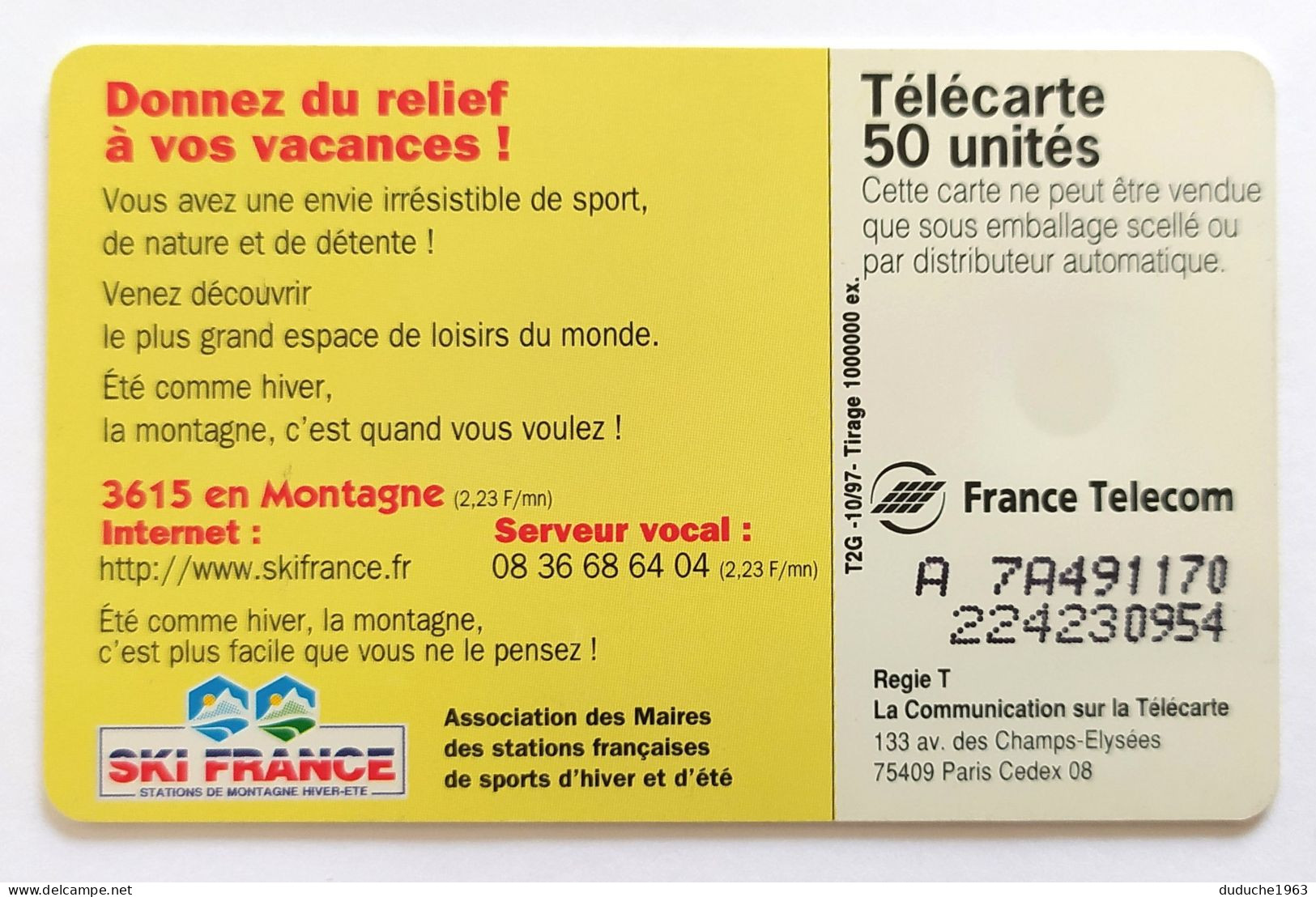 Télécarte France - La Montagne ça Vous Gagne - Ohne Zuordnung
