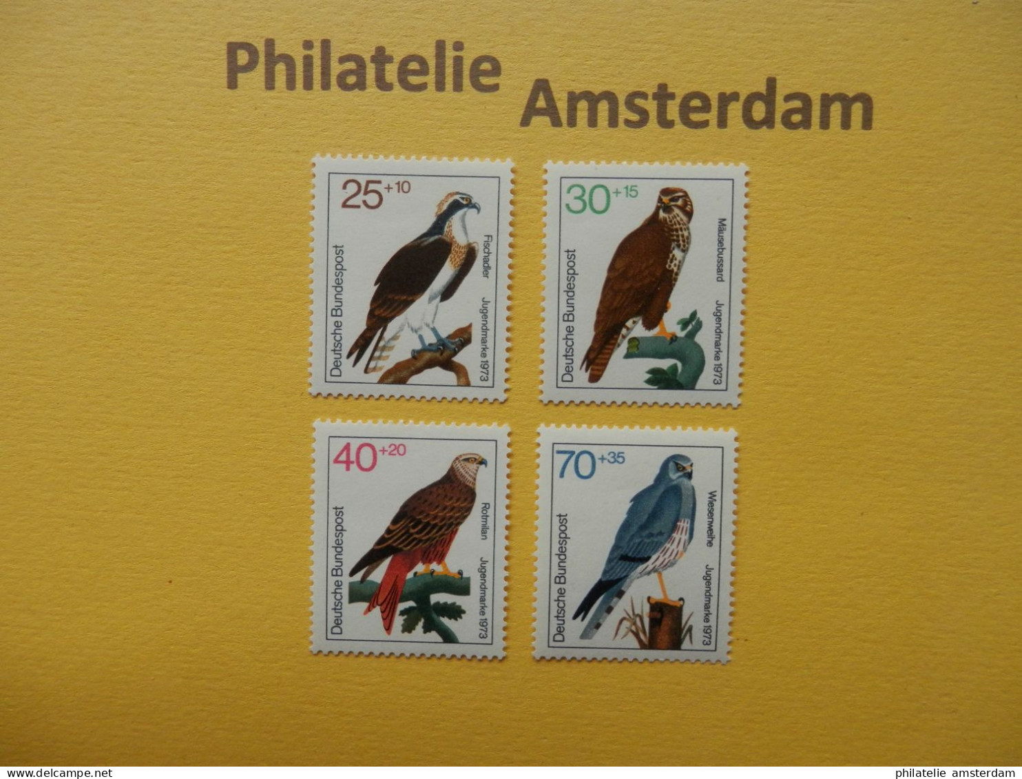 Germany West 1973, FAUNA BIRDS RAPTORS GREIFVOGEL ROOFVOGELS RAPACES: Mi 754-57, ** - Adler & Greifvögel