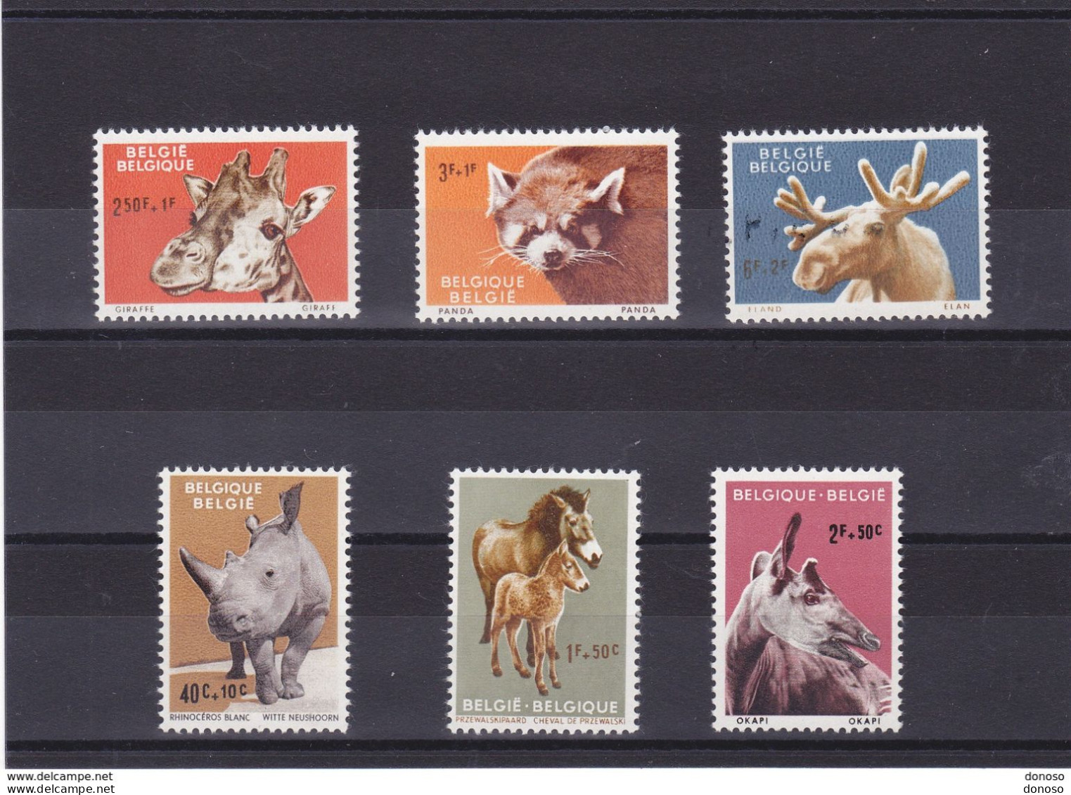 BELGIQUE 1961 ANIMAUX DE ZOO à 10% Yvert 1182-1187, Michel 1242-1247 NEUF** MNH Cote Yv 12 Euros - Unused Stamps