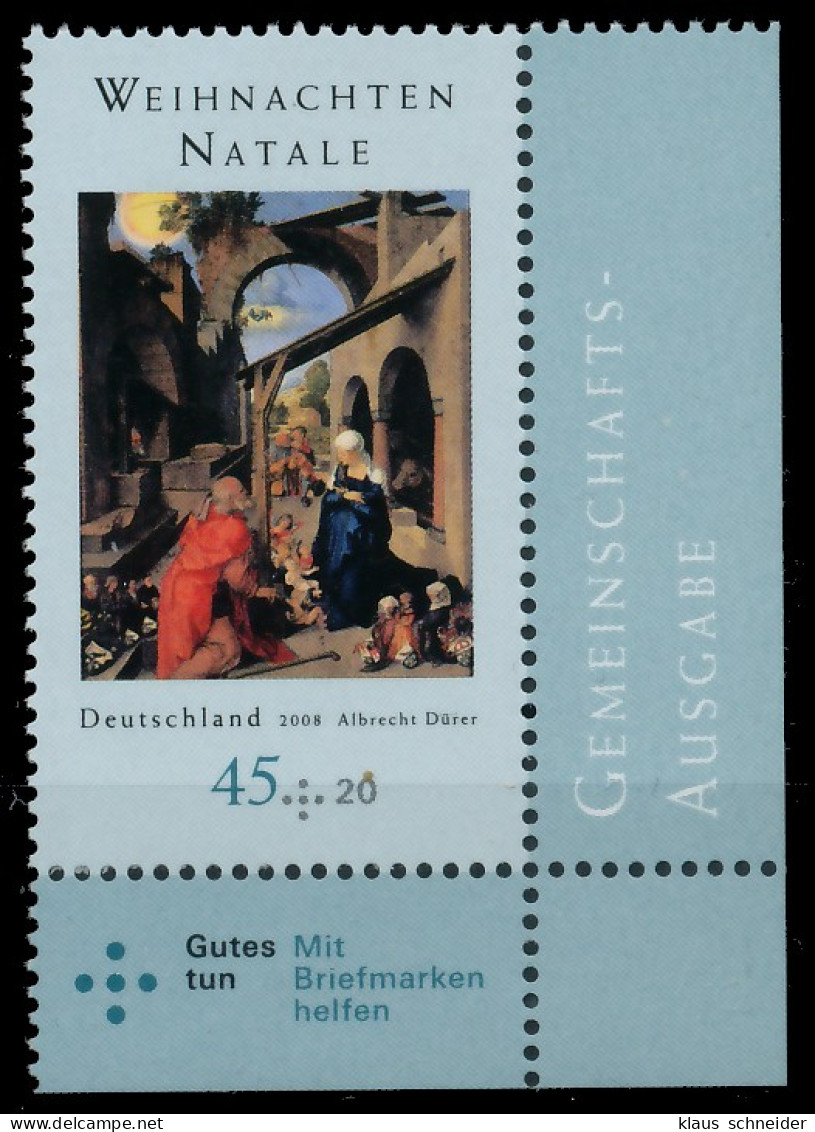 BRD BUND 2008 Nr 2703 Postfrisch ECKE-URE X360916 - Unused Stamps