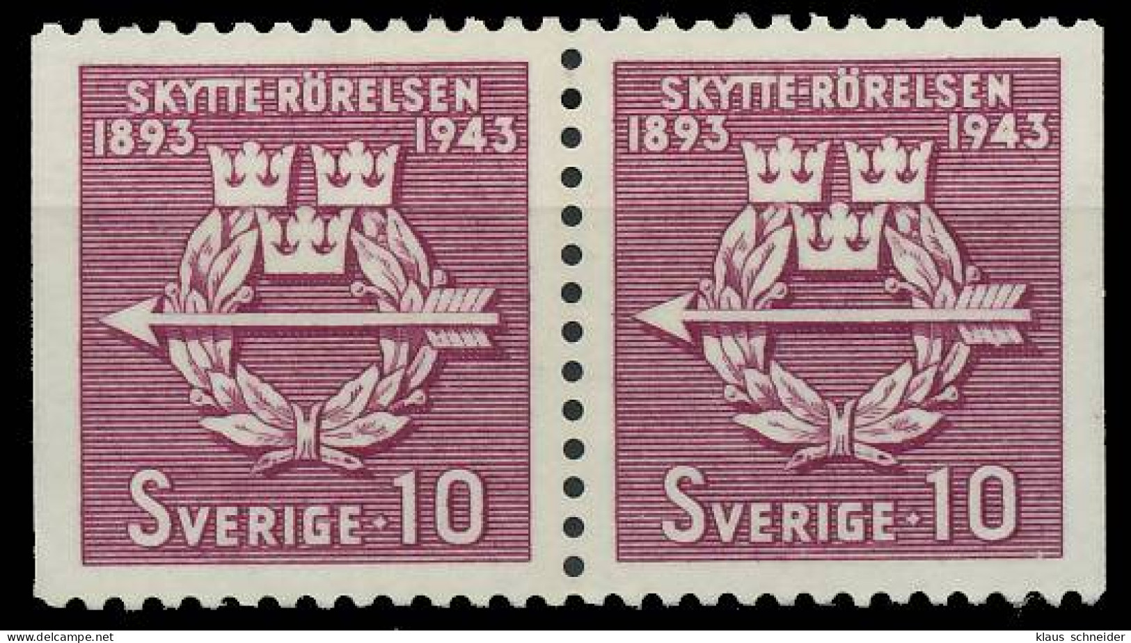 SCHWEDEN 1943 Nr 300Dl Dr Postfrisch WAAGR PAAR X57CC7A - Unused Stamps