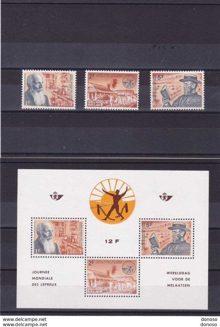 BELGIQUE 1964 Journée Mondiale Des Lépreux Yvert 1278-1280 + BF 35, Michel 1338-1340 + Bl 35 NEUF** MNH Cote 4,60 Euros - Nuovi