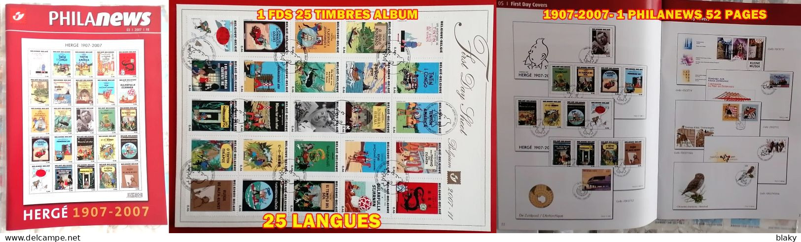 1907-2007-  TINTIN  -100 ANS HERGE...RG 1 FDS + LIVRET - 1999-2010