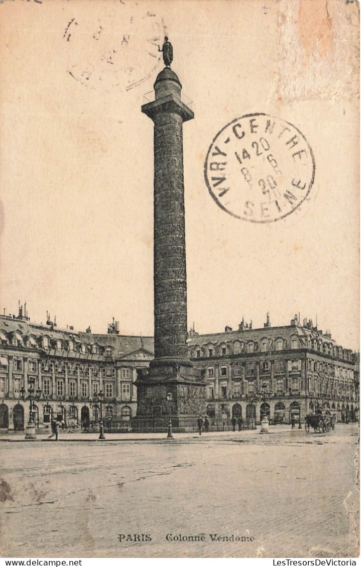 FRANCE - Paris - Colonne Vendome - Vue Générale - Animé - Monument - Carte Postale Ancienne - Other Monuments