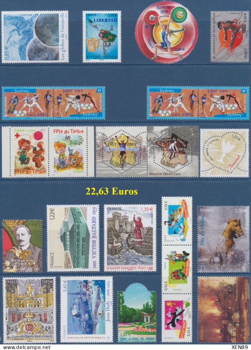 TIMBRES EUROS NEUFS ** - ANNEES 1999 A 2015 -- Explications ci-dessous - REMISE 20 % --