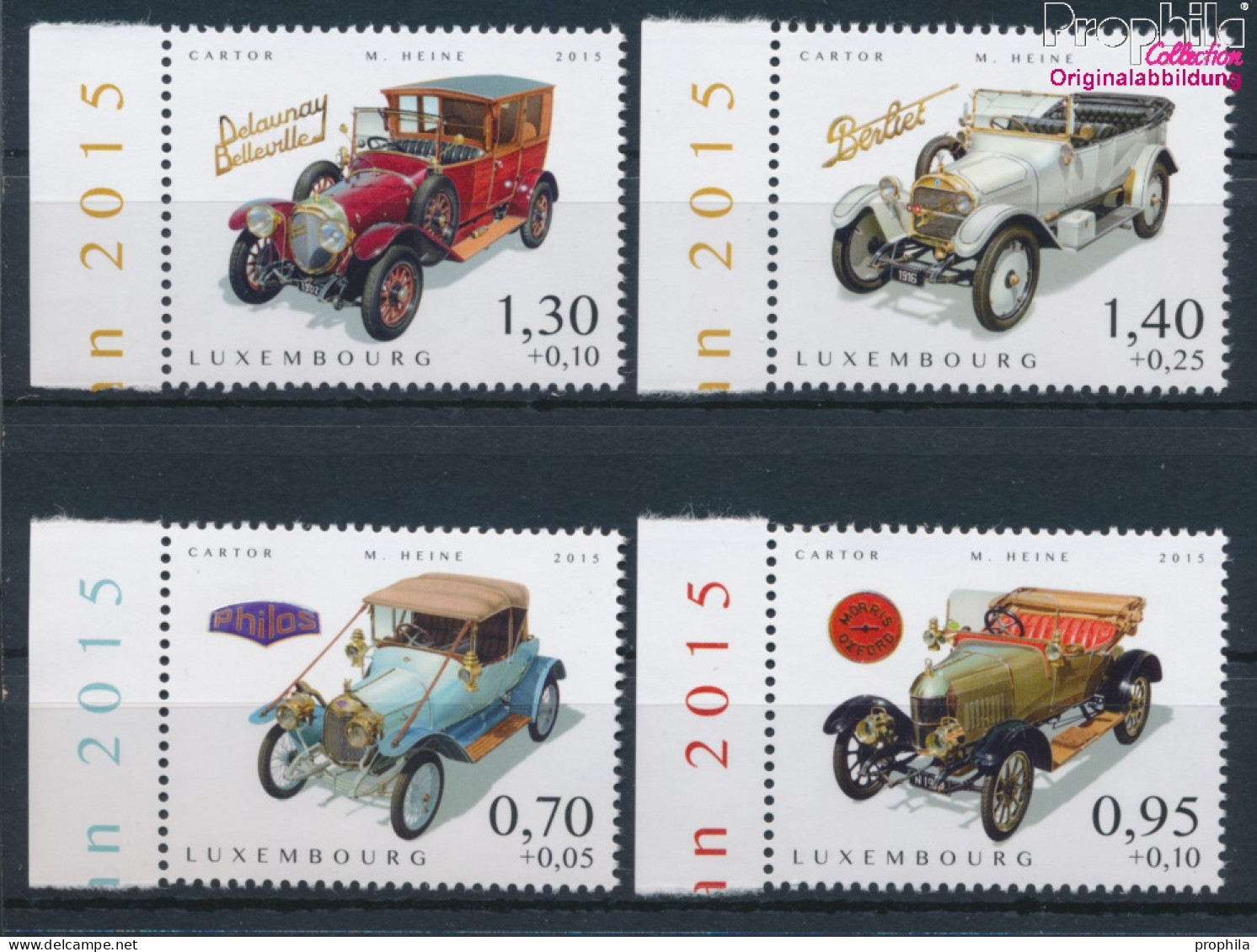 Luxemburg 2071-2074 (kompl.Ausg.) Postfrisch 2015 Alte Kraftfahrzeuge (10377599 - Unused Stamps
