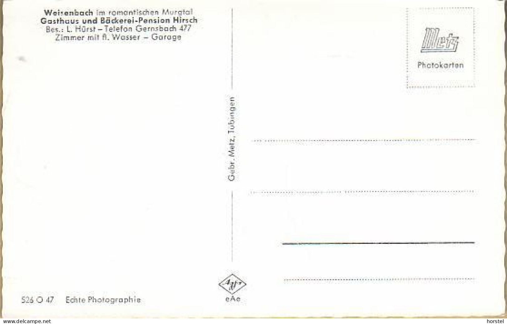 D-76599 Weisenbach - Murgtal - Gasthaus Und Bäckerei - Pension Hirsch - Kirche - Rastatt